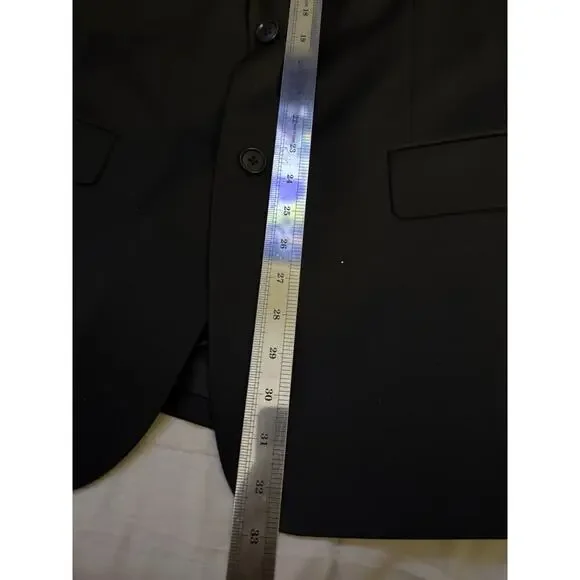 JOHN VARVATOS * U.S.A. Size 40 R Black Solid Wool Peak Lapel Sport Coat - Picture 6 of 10